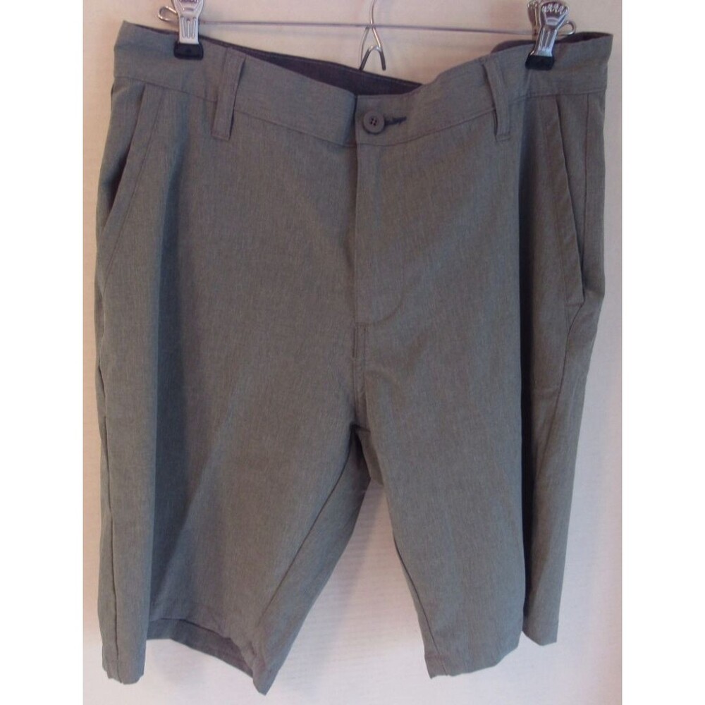 Burnside Mens Chino Shorts Gray Size 32 Casual Flat Front Outdoor Casual Stretch